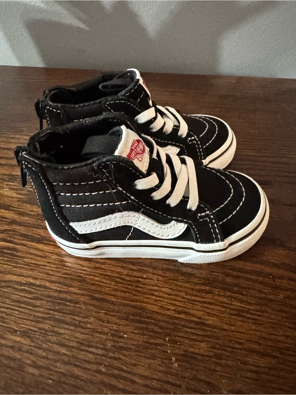Vans Kids Black and White High-Top Skate Sneakers
